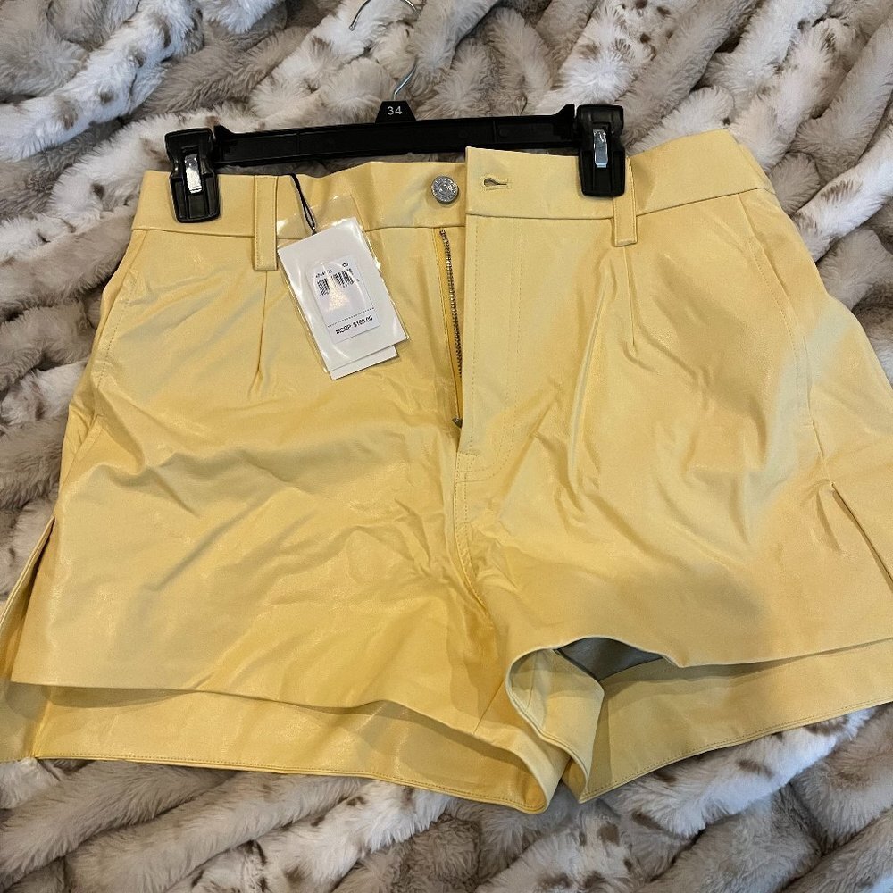 7 For All Mankind 30 Shorts Faux Leather Tailored Shorts in Jojoba NWT